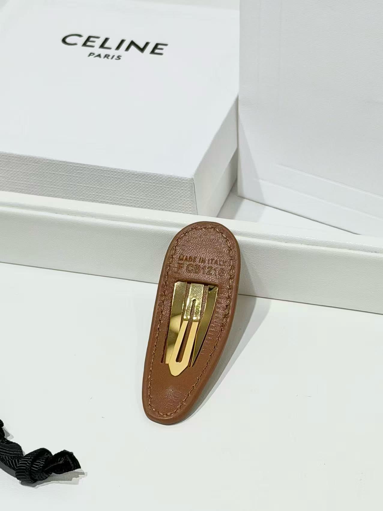 Celine Paris Leather Hair Clip